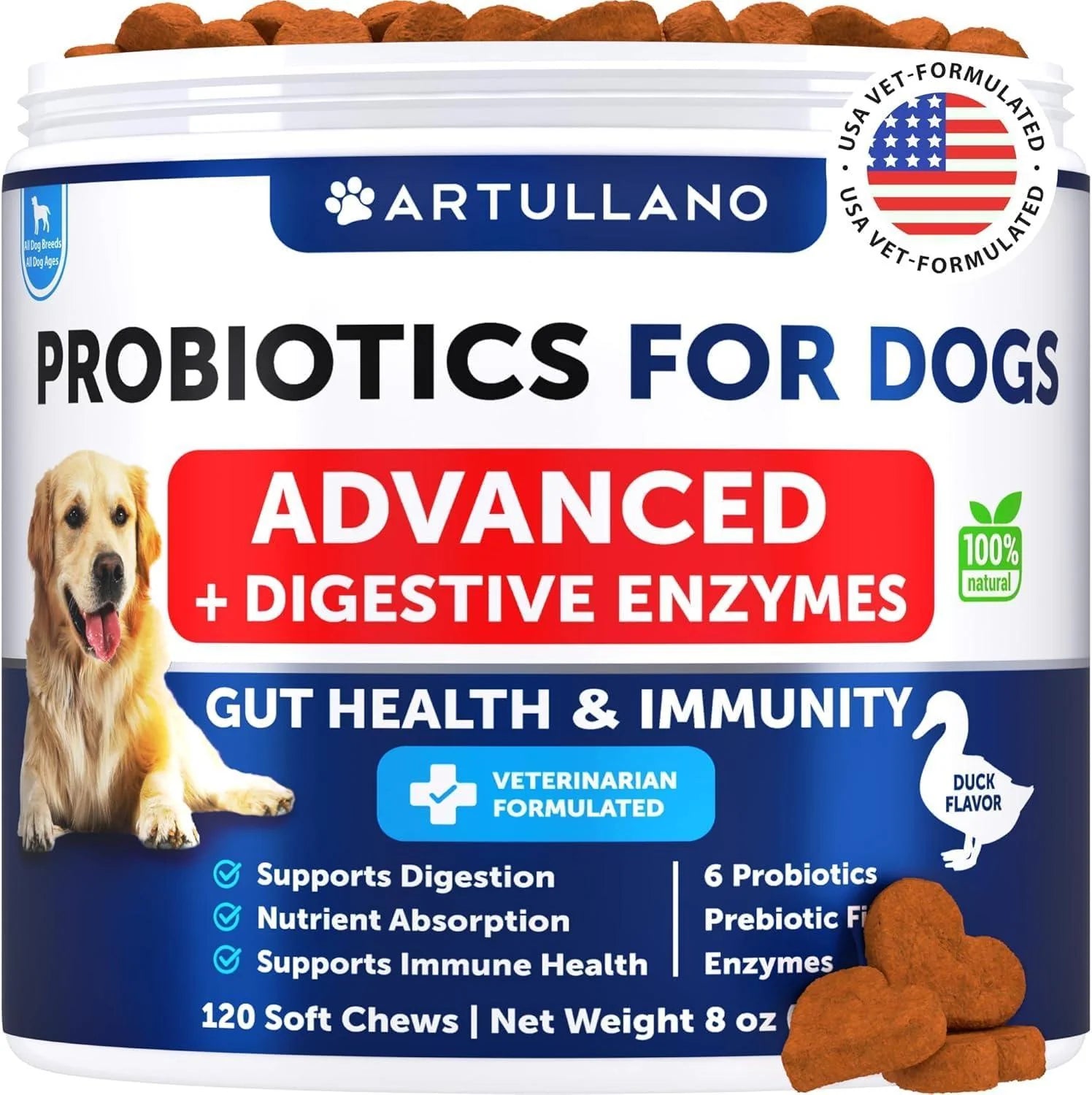 Probiotics for Dogs Support Gut Health Itchy Skin Allergies Immunity Yeast