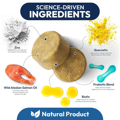 Omega 3 Fish Oil for Dogs 170 Chews Dogs Itchy Skin Allergy Relief Skin Coat