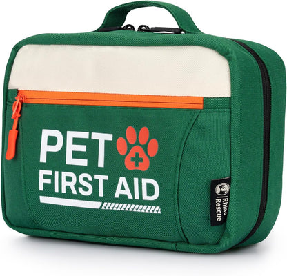 Pet First Aid Kit, Emergency Medical Supplies for Dogs & Cats, Safety Essentials Pack with Thermometer, Disposable Booties for Home, Hiking, Traveling & Camping