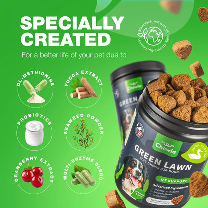 Grass Spot Chews for Dogs Probiotic Multivitamins Enzymes Vitality & UTI & Digective Support Urine Neutralizer for Lawn