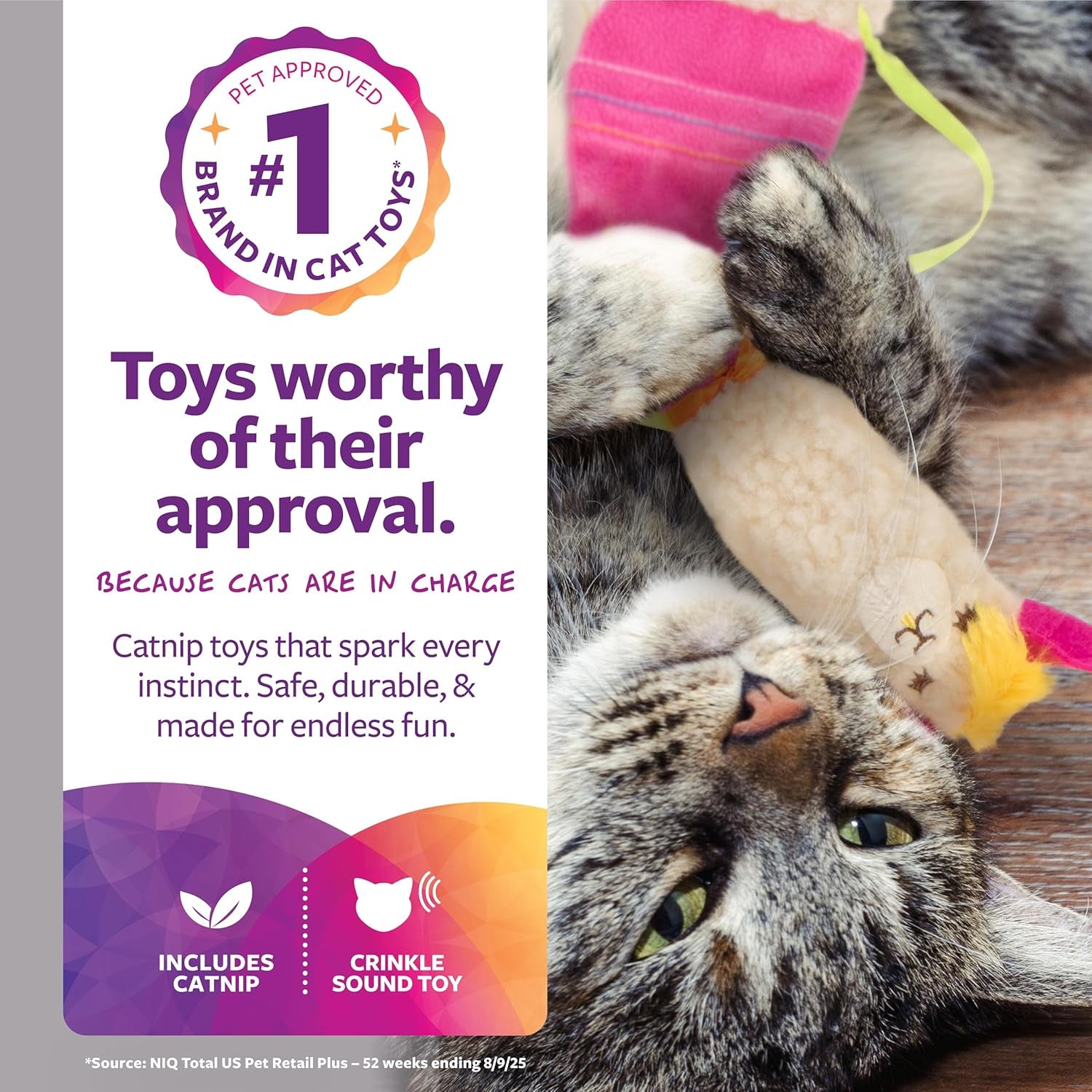Smartykat Leggy Llama Catnip Crinkly Plush Kicker Cat Toy, Soft Floppy Body for Wrestling & Bunny Kicks for Cats & Kittens