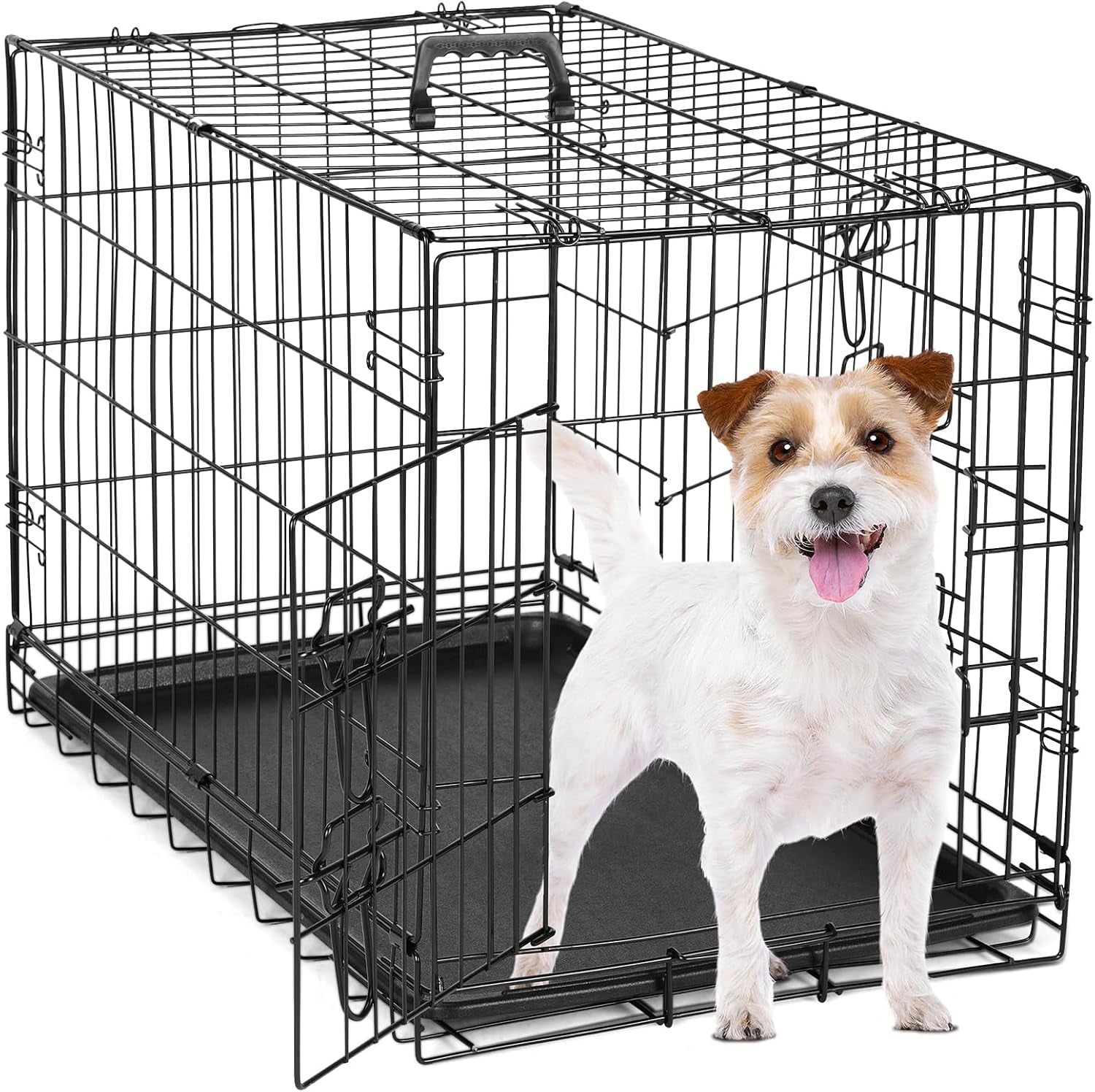 Sweetcrispy 36 Inch Dog Crate, Medium Dog Cage, Foldable Puppy Pet Kennel