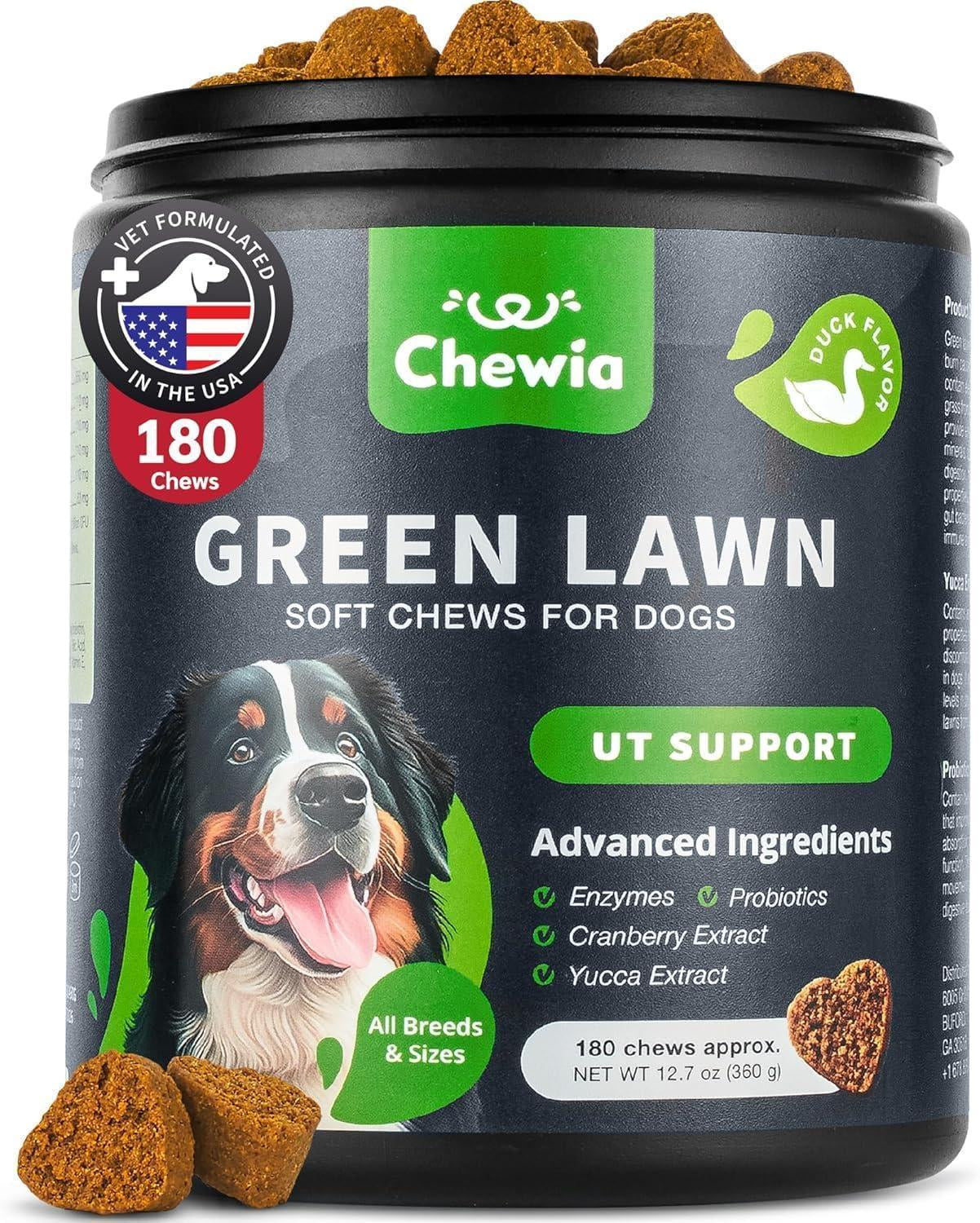 Grass Spot Chews for Dogs Probiotic Multivitamins Enzymes Vitality & UTI & Digective Support Urine Neutralizer for Lawn