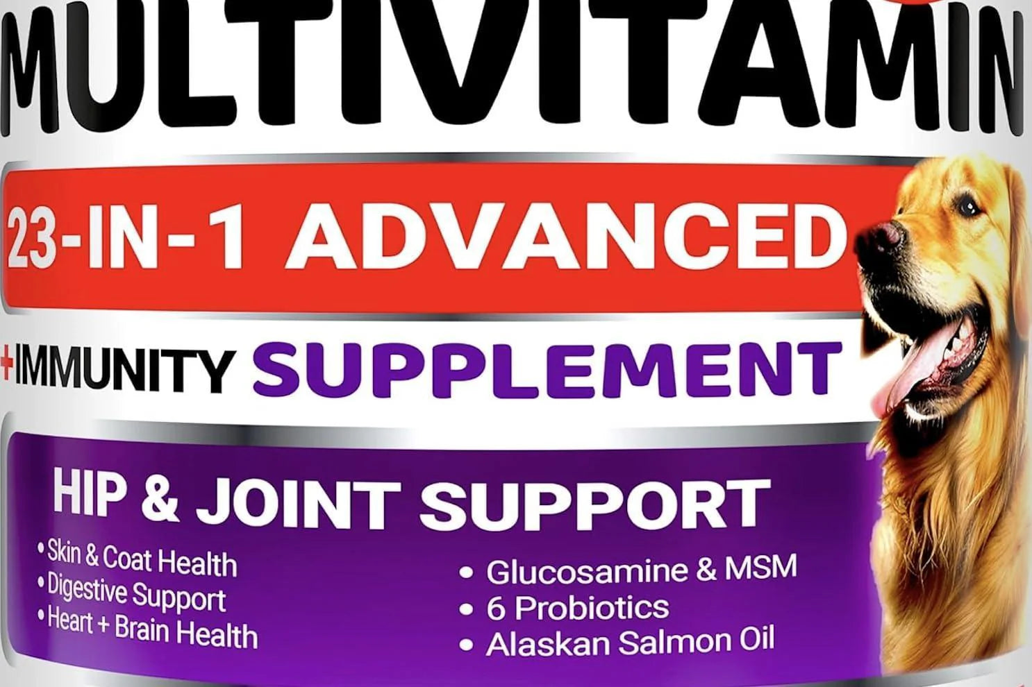 Dog Multivitamin Chewables with Glucosamine – 240 Treats for Hip & Joint, Immune, Skin, Heart & Digestive Health with Probiotics – Senior & Puppy Support