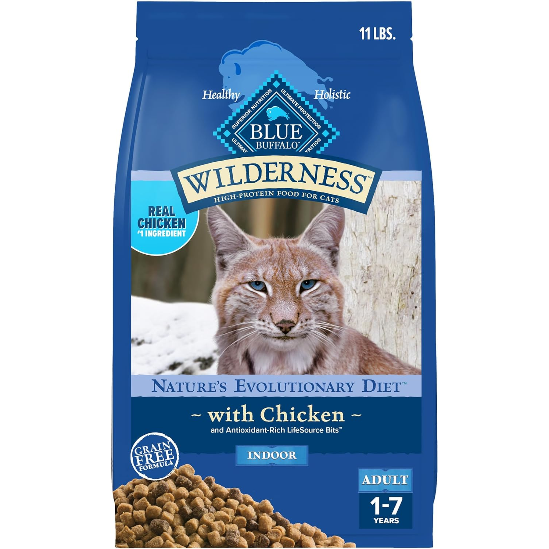 Blue Buffalo Wilderness Nature'S Evolutionary Diet High-Protein, Grain-Free Natural Dry Food for Adult Cats, Chicken