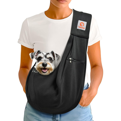 Dog Sling Carrier - Classic Pocket & Classic Strap (Black)