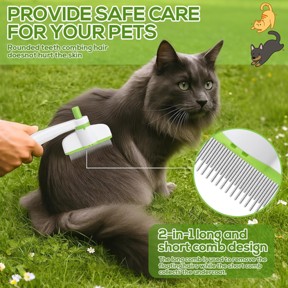 Rotatable Flea Comb for Cats and Dogs, Self Cleaning Pet Flea Comb Grooming Brush for Shedding and Detangling, Fine Tooth Tick Lice Comb for Short & Long Pet Hair Removal Tool,2 Pcs