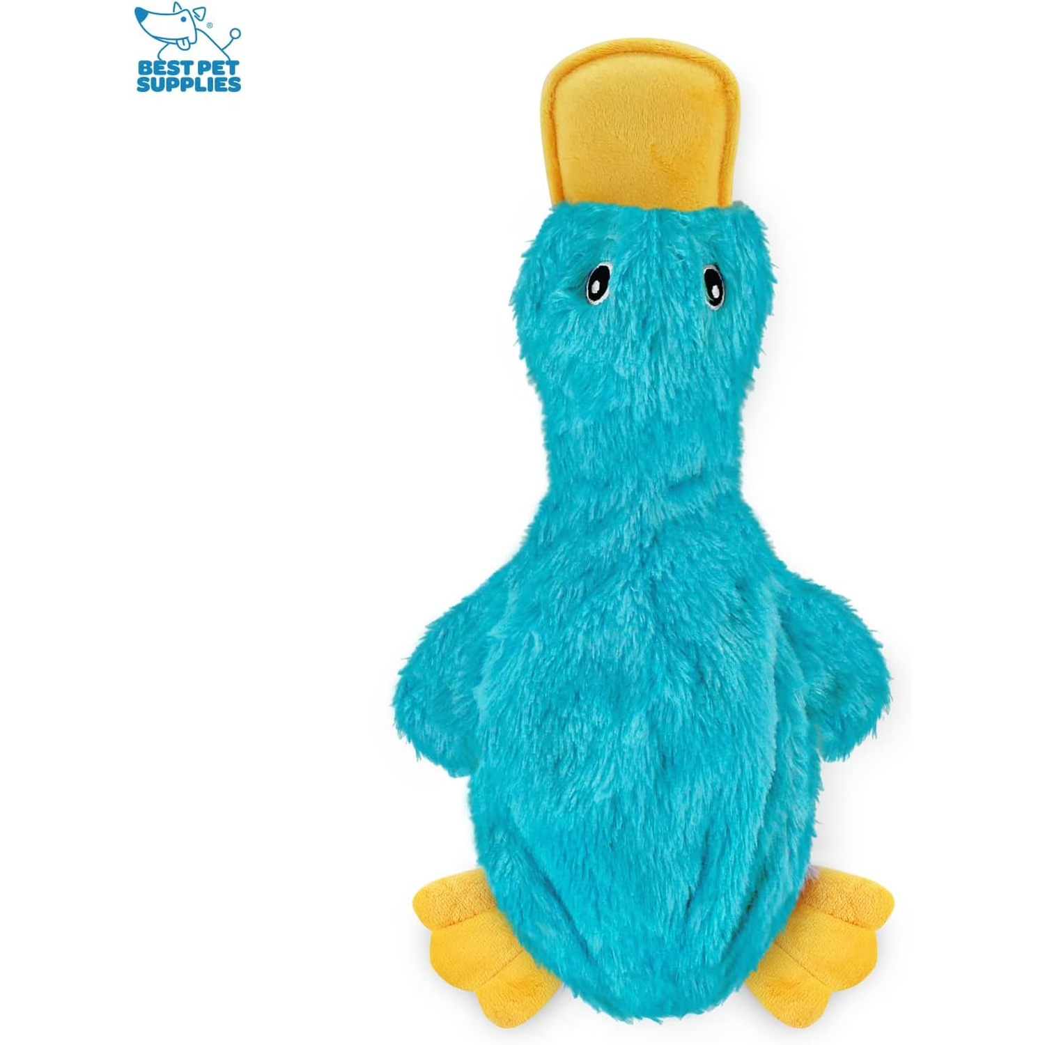 Best Pet Supplies Interactive Squeaky Dog Chew Toy, Ideal Dog Toys for Chewers, Small, Medium & Large Dogs, and Fetch Lovers - Crinkle Duck (Turquoise), Medium