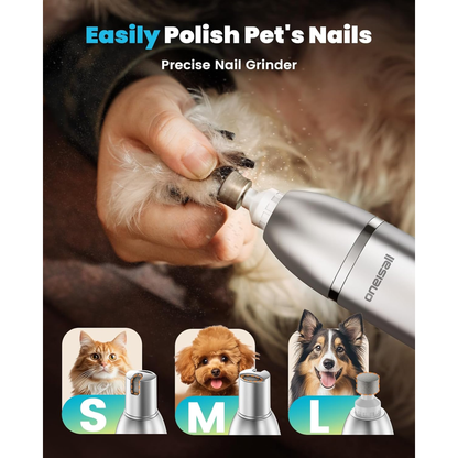 4 in 1 Dog Grooming Kit with LCD Display, Dog Hair Trimmer for Paw Nail Grinder, Rechargeable Cordless Low Noise Waterproof Pet Clippers