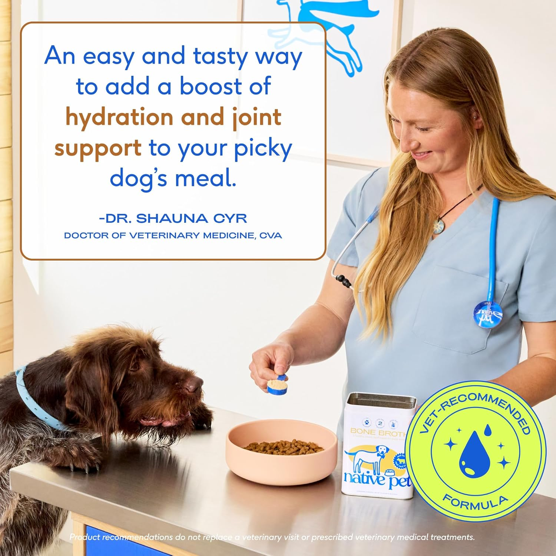 Native Pet Bone Broth for Dogs - Made with Real Beef Bone Broth, Dog Food Toppers for Picky Eaters - Provides Extra Hydration & Nutrition for Joint Strength, Immunity & Heart Health-48 Scoops