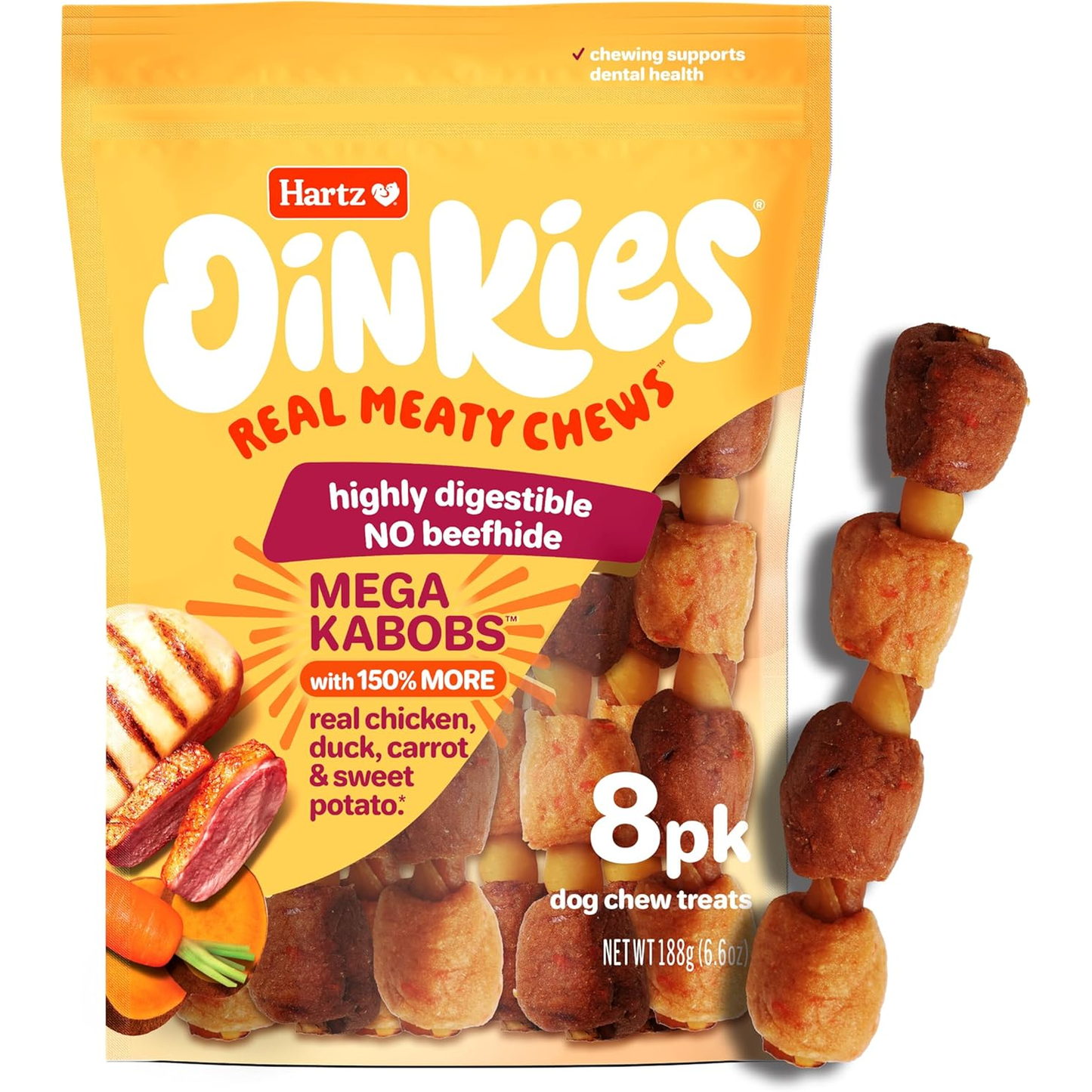 Oinkies Hearty Kabobs Rawhide‑Free Dog Treats