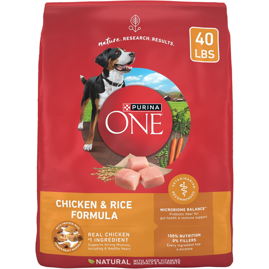 Purina ONE Chicken and Rice Formula Dry Dog Food - 31.1 Lb. Bag