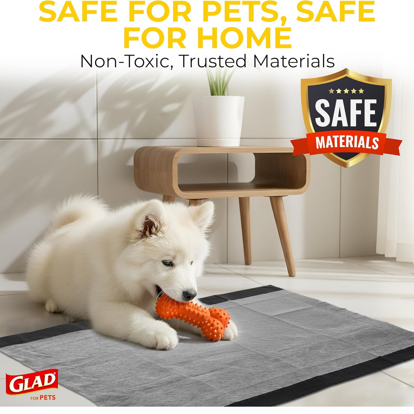 Glad for Pets JUMBOSIZE/XL Charcoal Puppy Pads, Allinone Black Training Pads That ABSORB & Neutralize Urine Instantly New & Improved Quality, 50 Count 