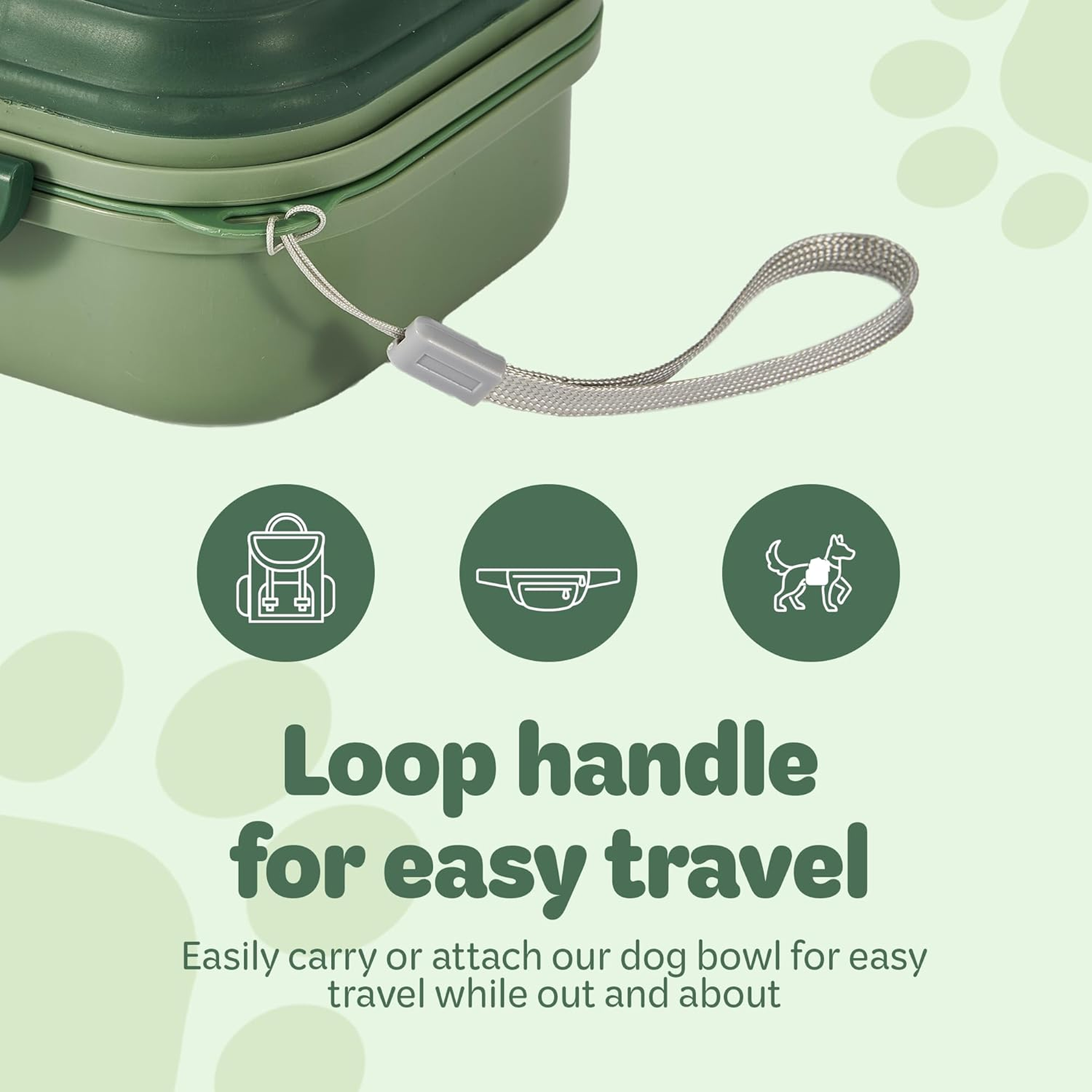 Collapsible Dog Water Bowl 30Oz, 2 in 1 Portable Travel Dog Food Bowl with Lid, Easy Carry Loop Handle, Foldable Dog and Cat Food Bowl, Perfect for Traveling, Walking, Hiking 