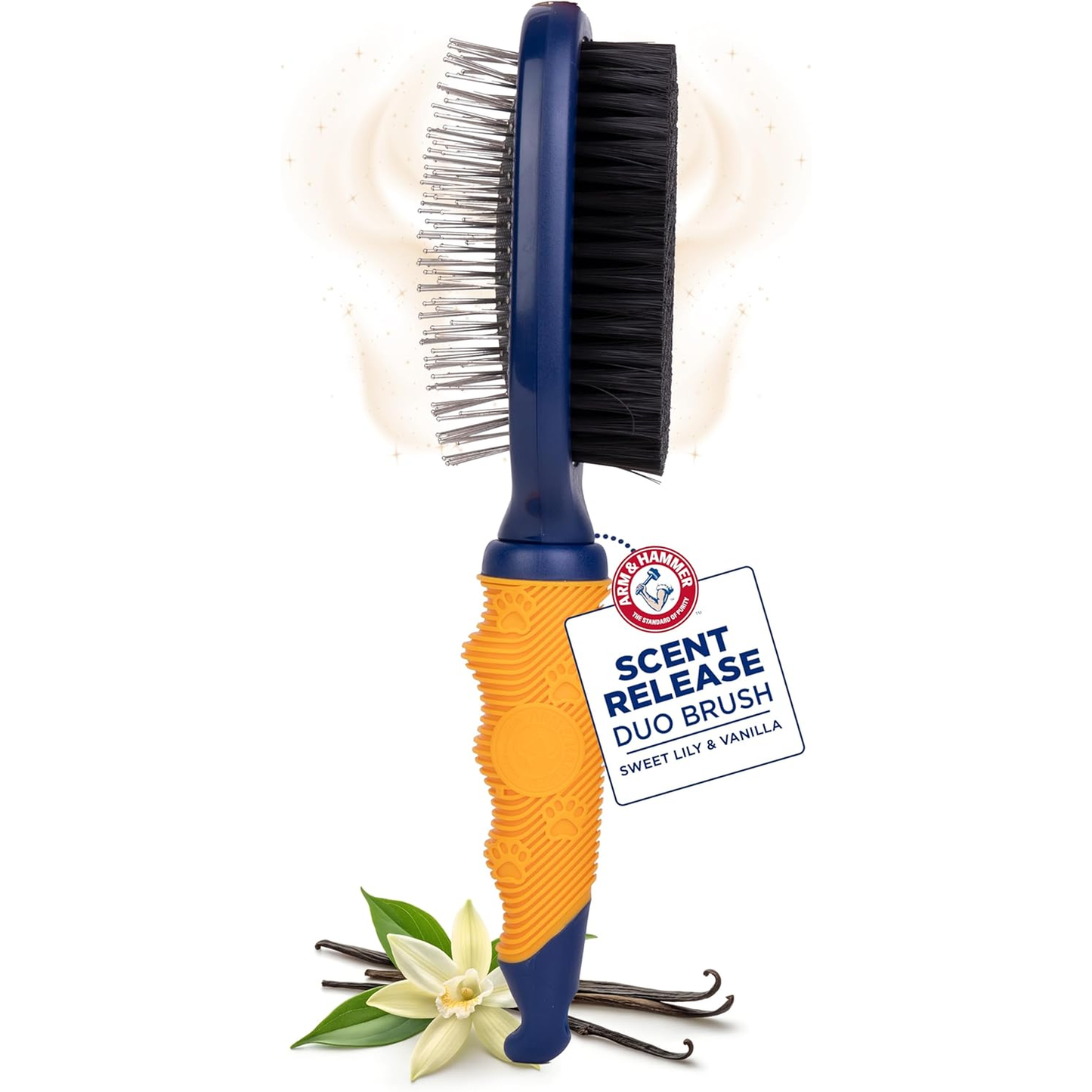Arm & Hammer Deodorizing Pin & Bristle Dog Grooming Brush with Fragrance Transfer Technology – Scented 2-In-1 Dog Brush for Detangling & Shedding, Pet Brushes for Dogs