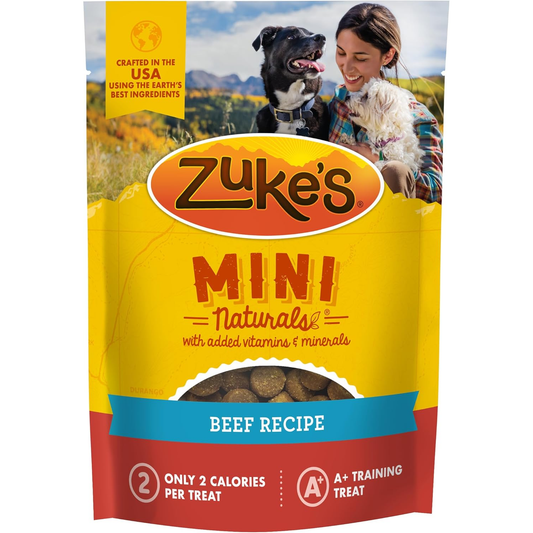 Zuke’S Mini Naturals Dog Training Treats for Dogs, Pet Treats Made with Real Beef, 16 Oz. Resealable Pouch 1lb