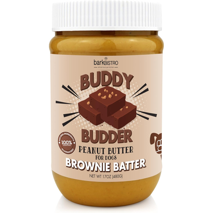 BUDDY BUDDER Bangin Bacon Peanut Butter, 100% Natural, 17Oz, Dog Treat, Pill Pocket, Made in USA