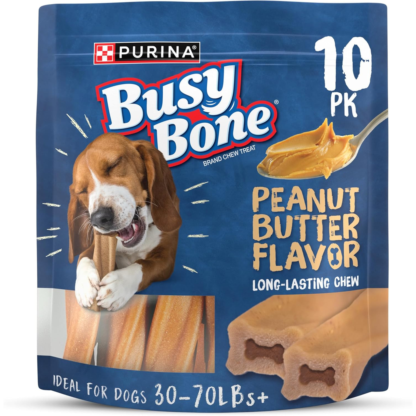 Purina Busy Bone Adult Dog Chew Bone Treats, Peanut Butter 