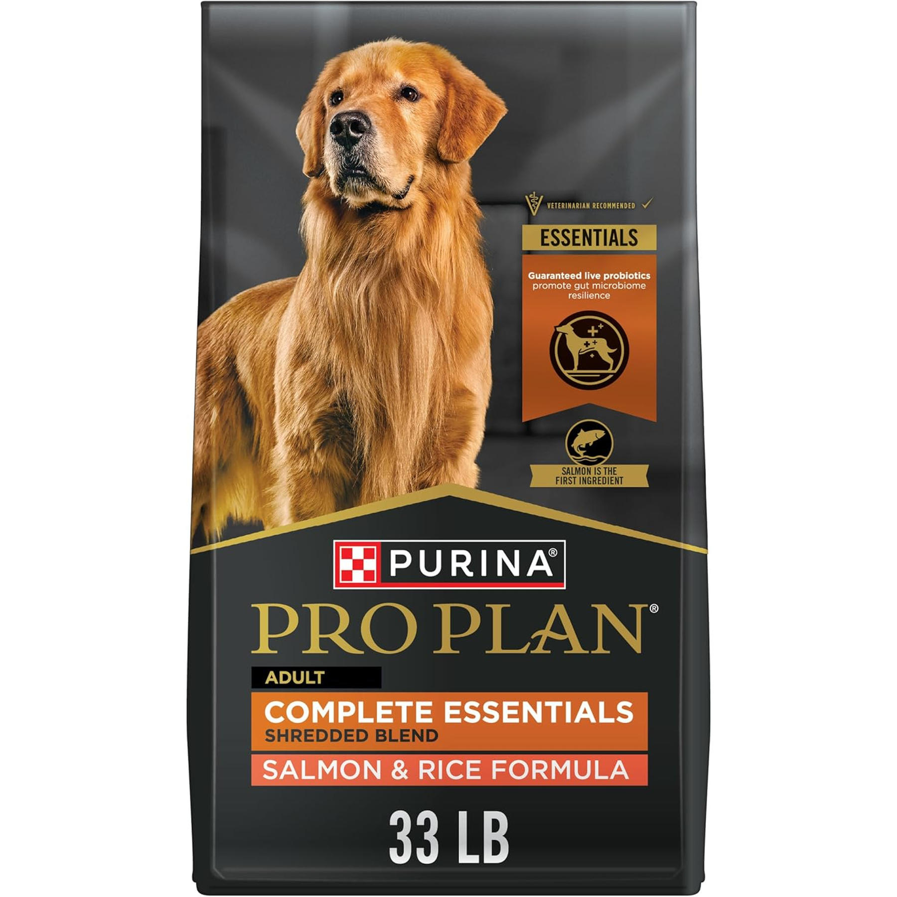 Purina Pro Plan Complete Essentials Shredded Blend Salmon and Rice Dog Food Dry Formula with Probiotics for Dogs 