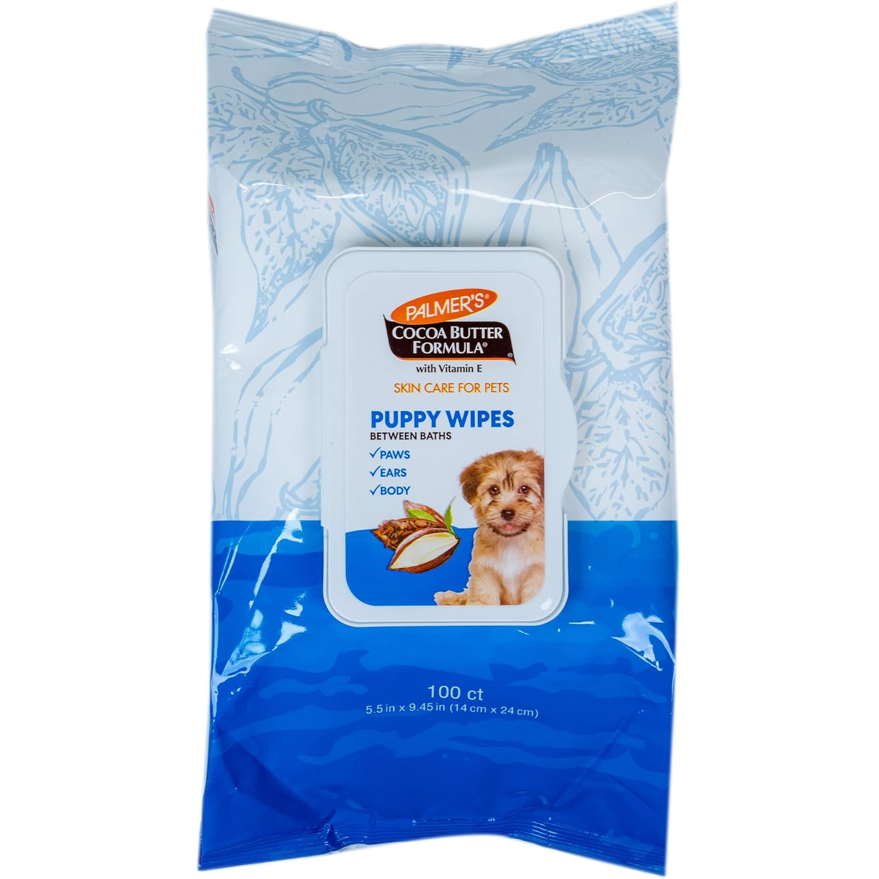 Palmer's for Pets Coconut Oil Refreshing Wipes for Puppies - Palmers Puppy Wipe for Gentle Grooming, 100 Count