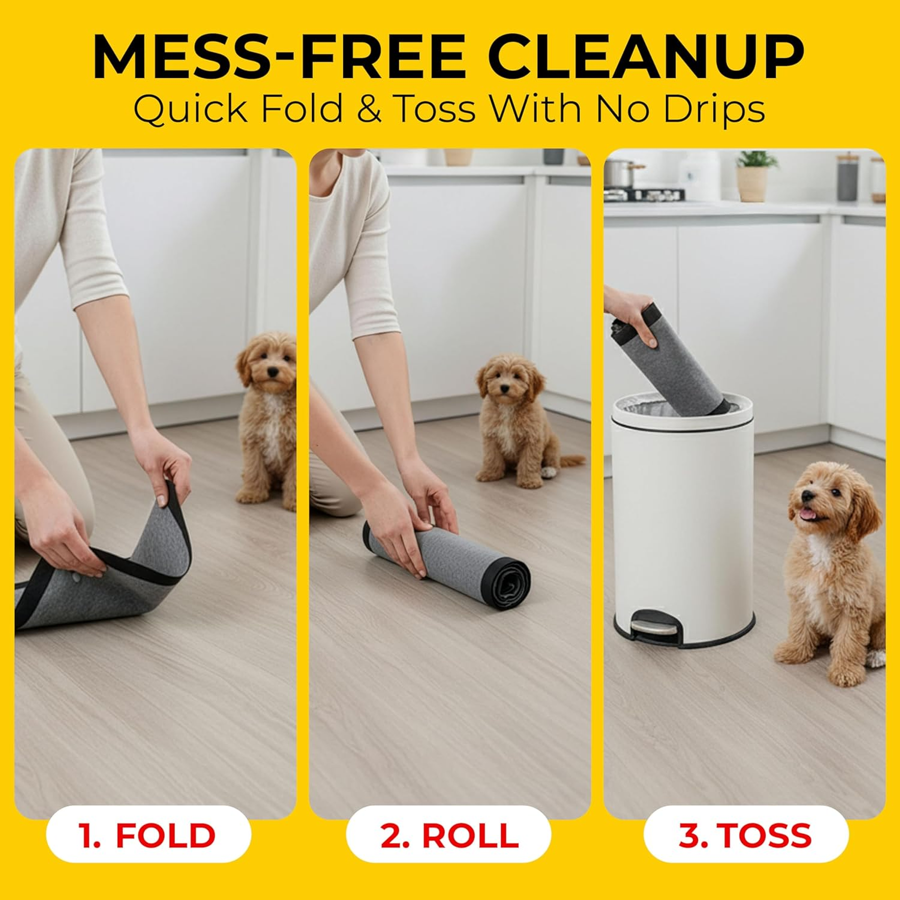 Glad for Pets JUMBOSIZE/XL Charcoal Puppy Pads, Allinone Black Training Pads That ABSORB & Neutralize Urine Instantly New & Improved Quality, 50 Count 