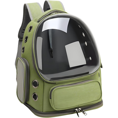 Cat Bubble Backpack, Breathable Cat Backpack Carrier Large Space Pet Travel Carrier for Kitty Small Dogs up to 15Lbs(Green)