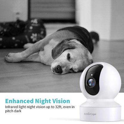Pet Camera, 2K HD Dog Camera with Phone APP, 360° Pan/Tilt View Puppy Cam, One Click Call for Baby Monitor, Magivpix Night Vision, Motion Tracking Alarm with Cloud/Local SD, Home Indoor Security Cam