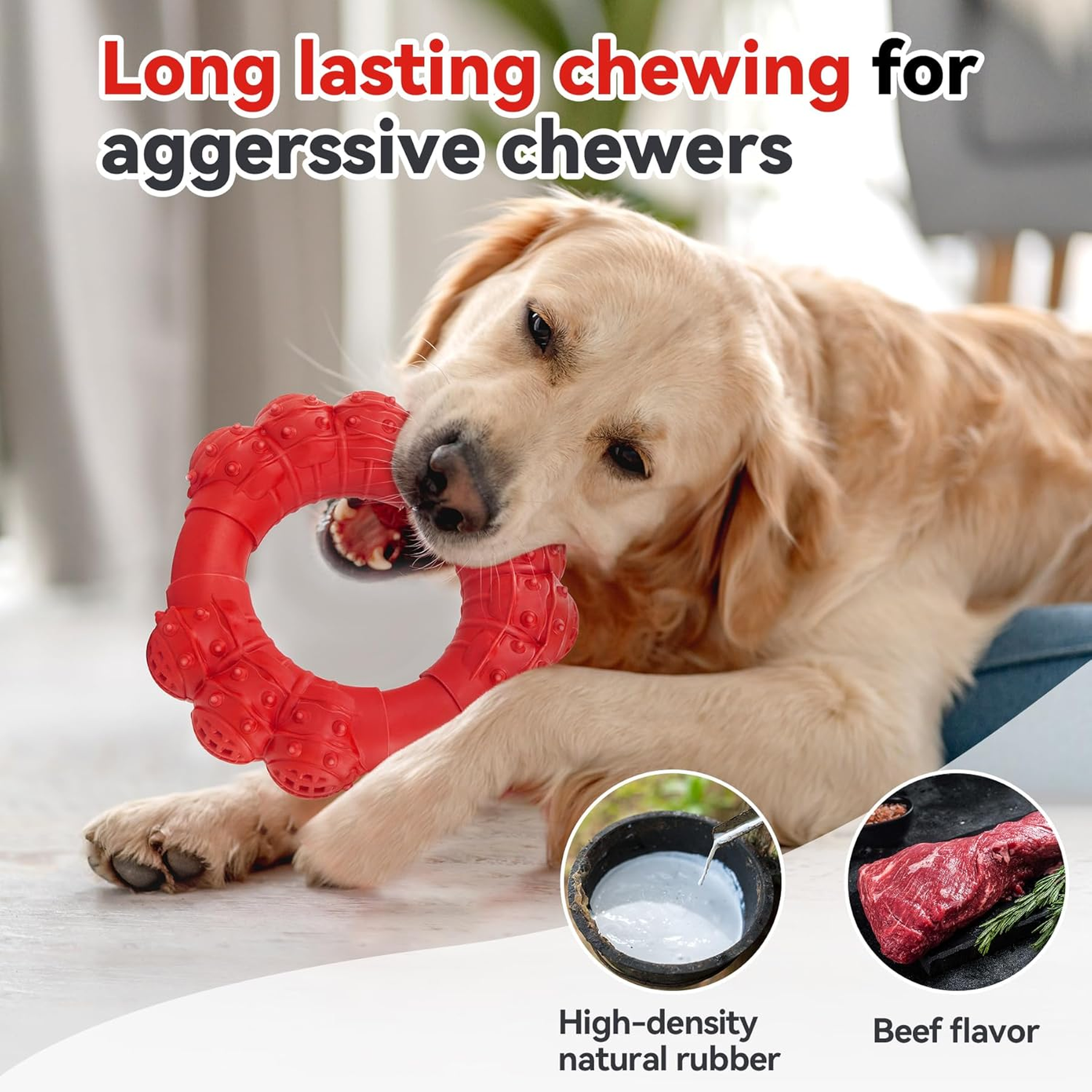 Indestructible Dog Chew Toy for Aggressive Chewers, Super Chewer Toy for Medium Large Dogs