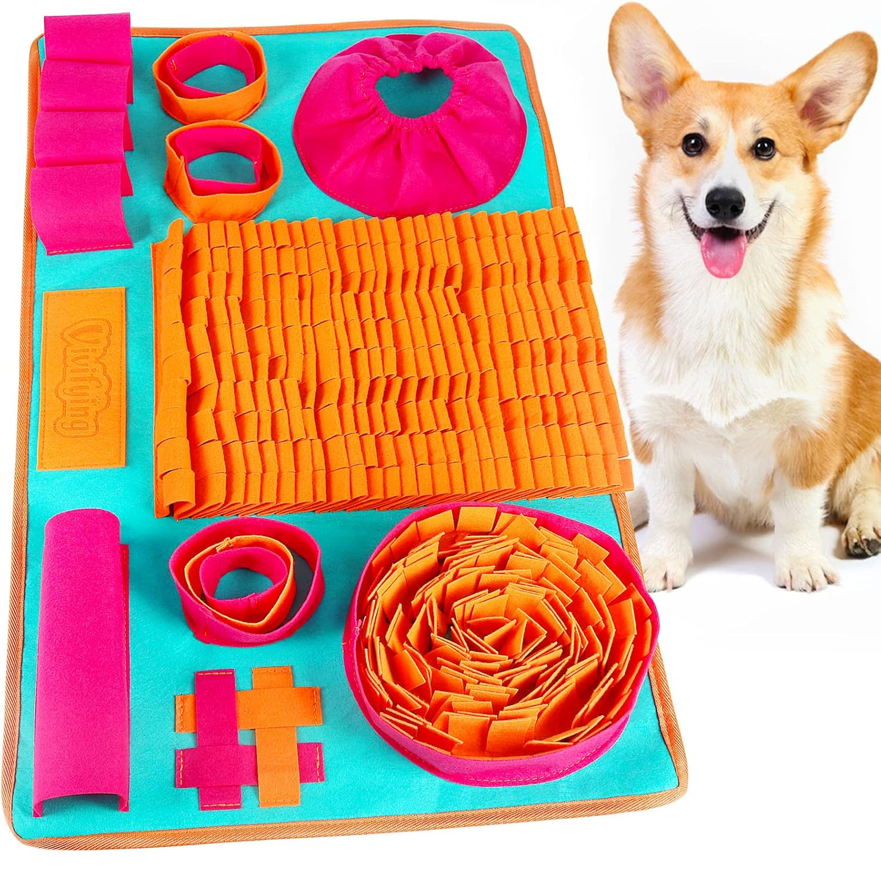 Snuffle Mat for Dogs, Interactive Dog Enrichment Toys for Small Dogs and Cats Slow Eating and Keep Busy, Sniff Mat for Boredom and Mental Stimulation