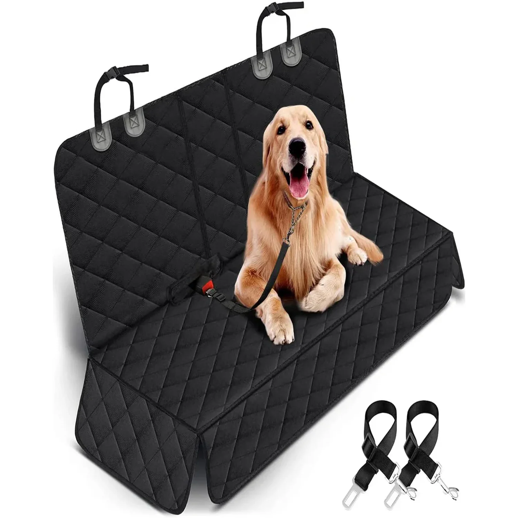 Waterproof Pet Bench Seat Cover for Trucks & SUVs: Non-Slip, Fits Middle Armrest (Black)