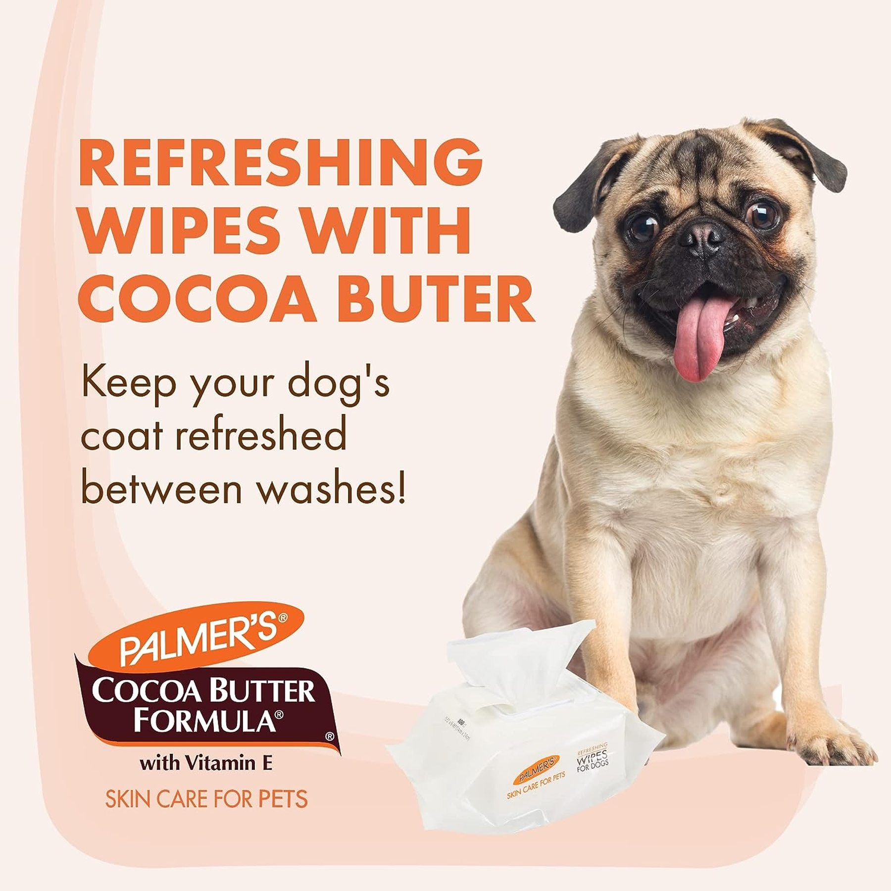 Palmer's for Pets Coconut Oil Refreshing Wipes for Puppies - Palmers Puppy Wipe for Gentle Grooming, 100 Count