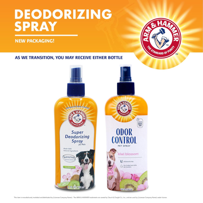Arm & Hammer for Pets Super Deodorizing Dog Spray with Baking Soda for Odor Control, Freshens Coat between Baths, Ph Balanced Formula for Dogs, 8 Fl Oz