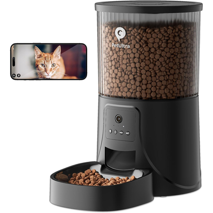 Automatic Cat Feeder with Camera: 5G Wifi Auto Pet Feeder Precise Timed Feeding with HD Video & 2-Way Audio, Food Dispenser with Desiccant Bag to Keep Kibble Fresh, Easy Setup for Indoor Cats
