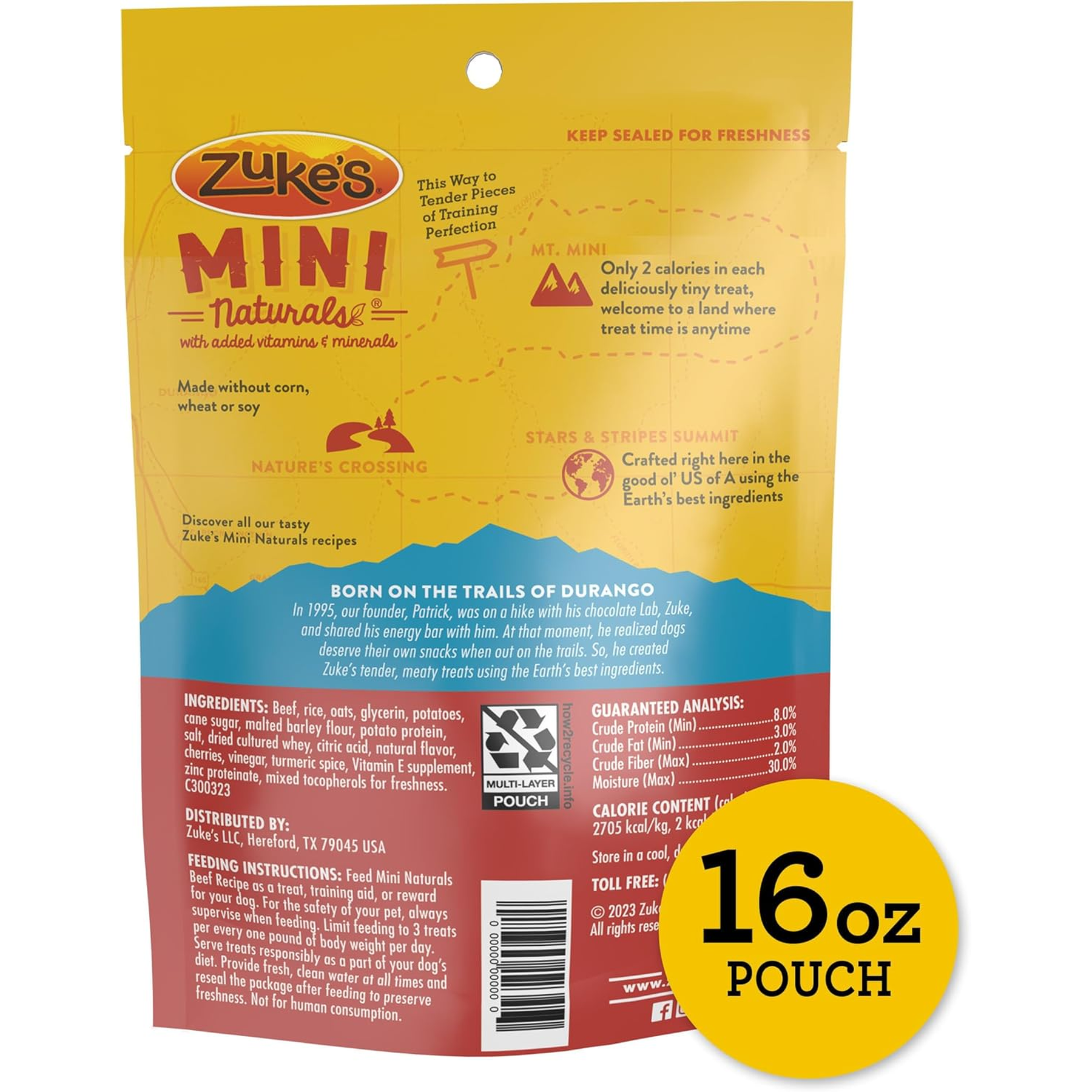 Zuke’S Mini Naturals Dog Training Treats for Dogs, Pet Treats Made with Real Beef, 16 Oz. Resealable Pouch 1lb