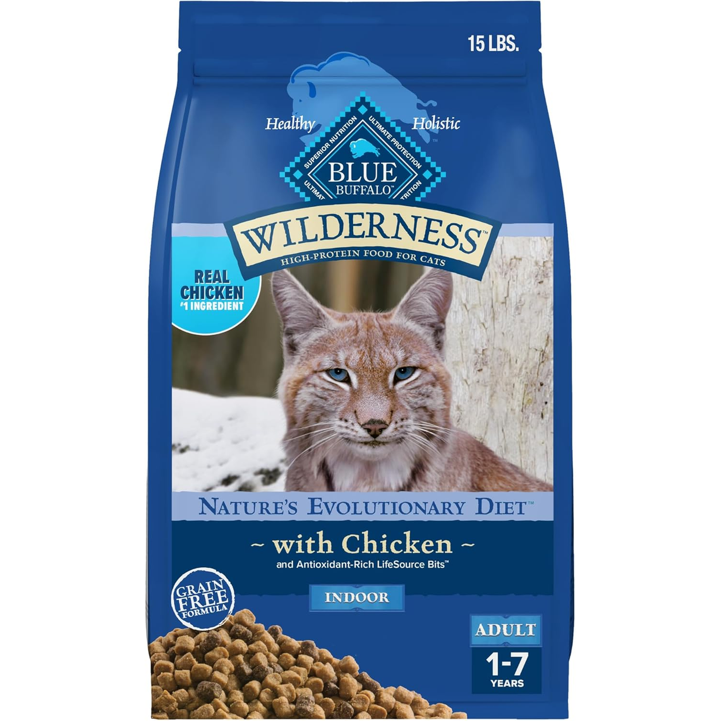 Blue Buffalo Wilderness Nature'S Evolutionary Diet High-Protein, Grain-Free Natural Dry Food for Adult Cats, Chicken