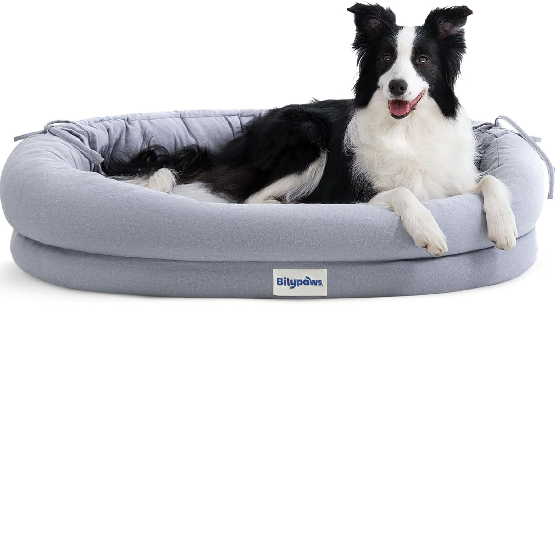 Orthopedic Dog Bed For Large Dogs, Pet Sofa Bed with Egg Crate Foam, 4-Sided Bolster, Removable Washable Cover & Anti-Slip Bottom, Gray