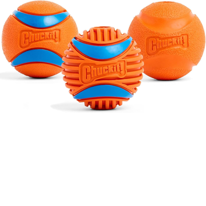 Chuckit! Dog Balls - Interactive Dog Toys, High-Bounce Fetch Ball, Ultra and Rugged Balls, Durable - Size Medium, 2.5-Inch Diameter, Set of 3