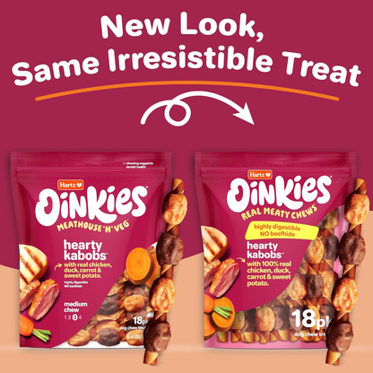 Oinkies Hearty Kabobs Rawhide‑Free Dog Treats