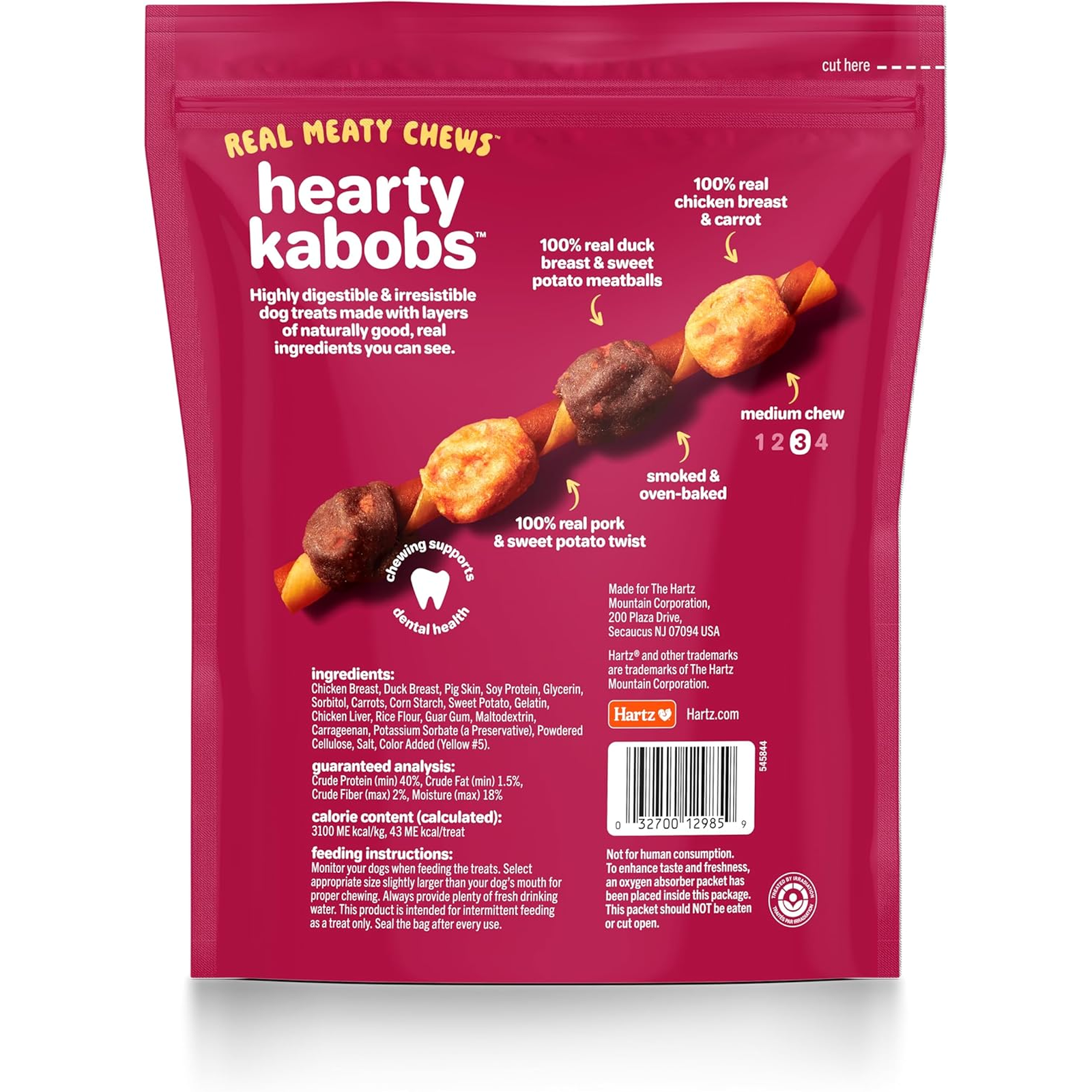 Oinkies Hearty Kabobs Rawhide‑Free Dog Treats