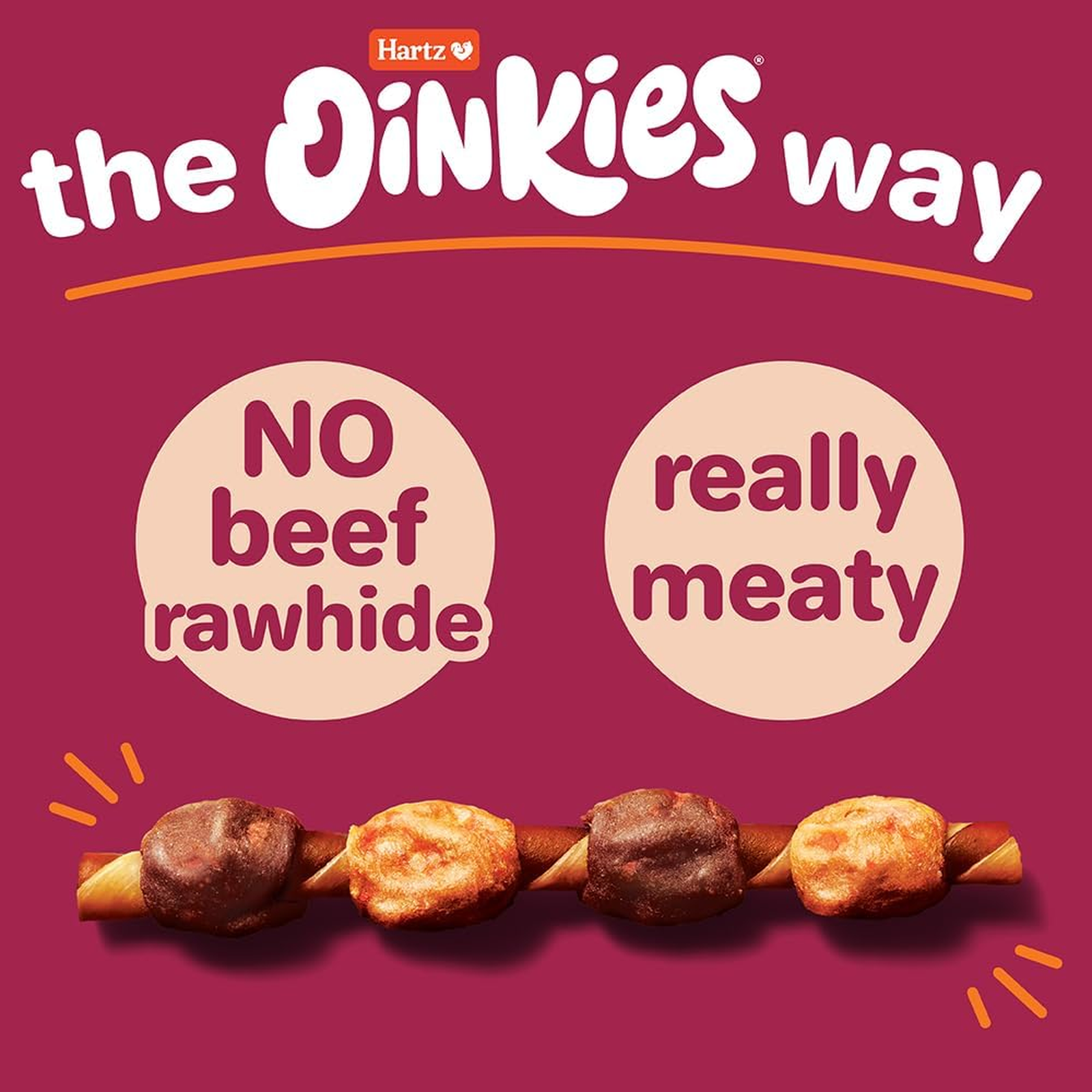 Oinkies Hearty Kabobs Rawhide‑Free Dog Treats