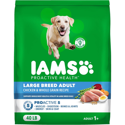 IAMS Proactive Health Large Breed Adult Dry Dog Food Chicken & Whole Grain Recipe
