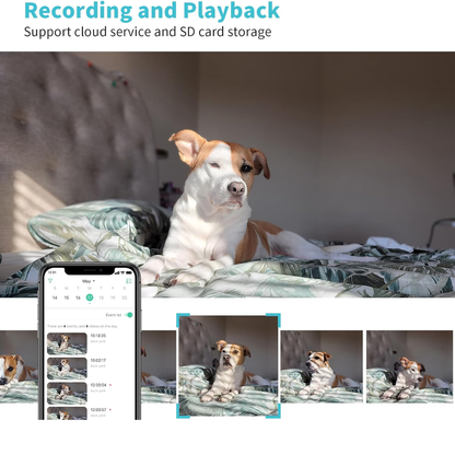 Pet Camera, 2K HD Dog Camera with Phone APP, 360° Pan/Tilt View Puppy Cam, One Click Call for Baby Monitor, Magivpix Night Vision, Motion Tracking Alarm with Cloud/Local SD, Home Indoor Security Cam