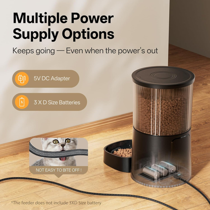 Automatic Cat Feeder with Camera: 5G Wifi Auto Pet Feeder Precise Timed Feeding with HD Video & 2-Way Audio, Food Dispenser with Desiccant Bag to Keep Kibble Fresh, Easy Setup for Indoor Cats