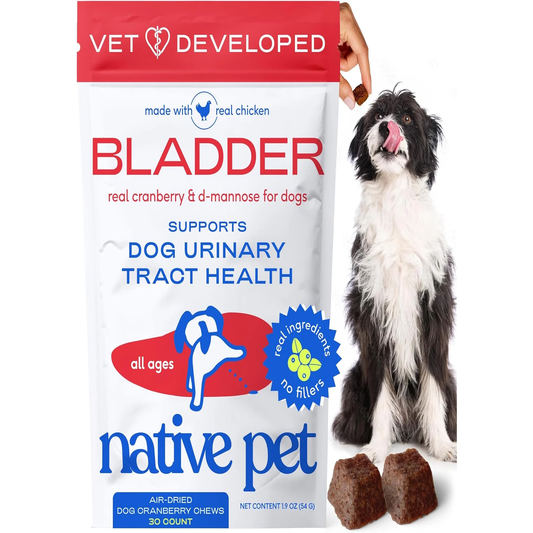 Dog UTI Treatment - Cranberry Supplement for Dogs Bladder Control & Kidney Support - Prevent Urinary Tract Infection and Urinary Incontinence - Made with Real Cranberry Extract - 30 Chews