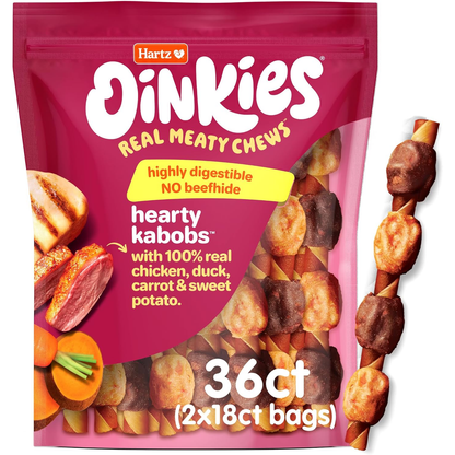 Oinkies Hearty Kabobs Rawhide‑Free Dog Treats