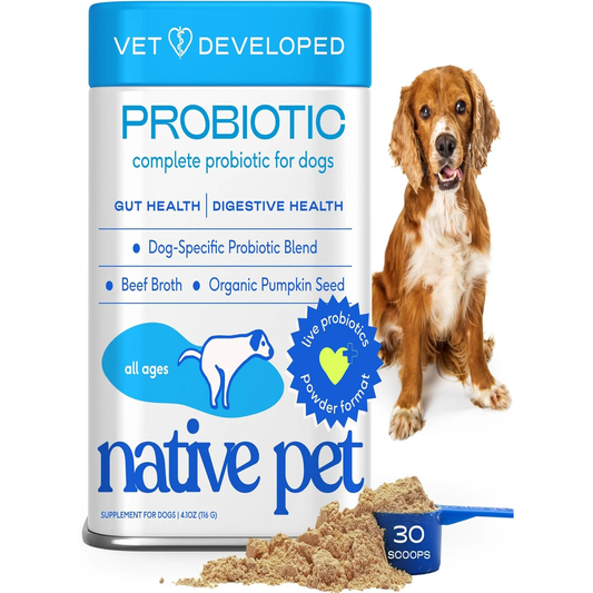 Probiotics for Dogs - Dog Probiotics Powder for Digestive Health, Gut Support, & Immune Boost – Vet-Formulated Powder for Maximum Potency with Digestive Enzymes & Prebiotics - 30 Scoops