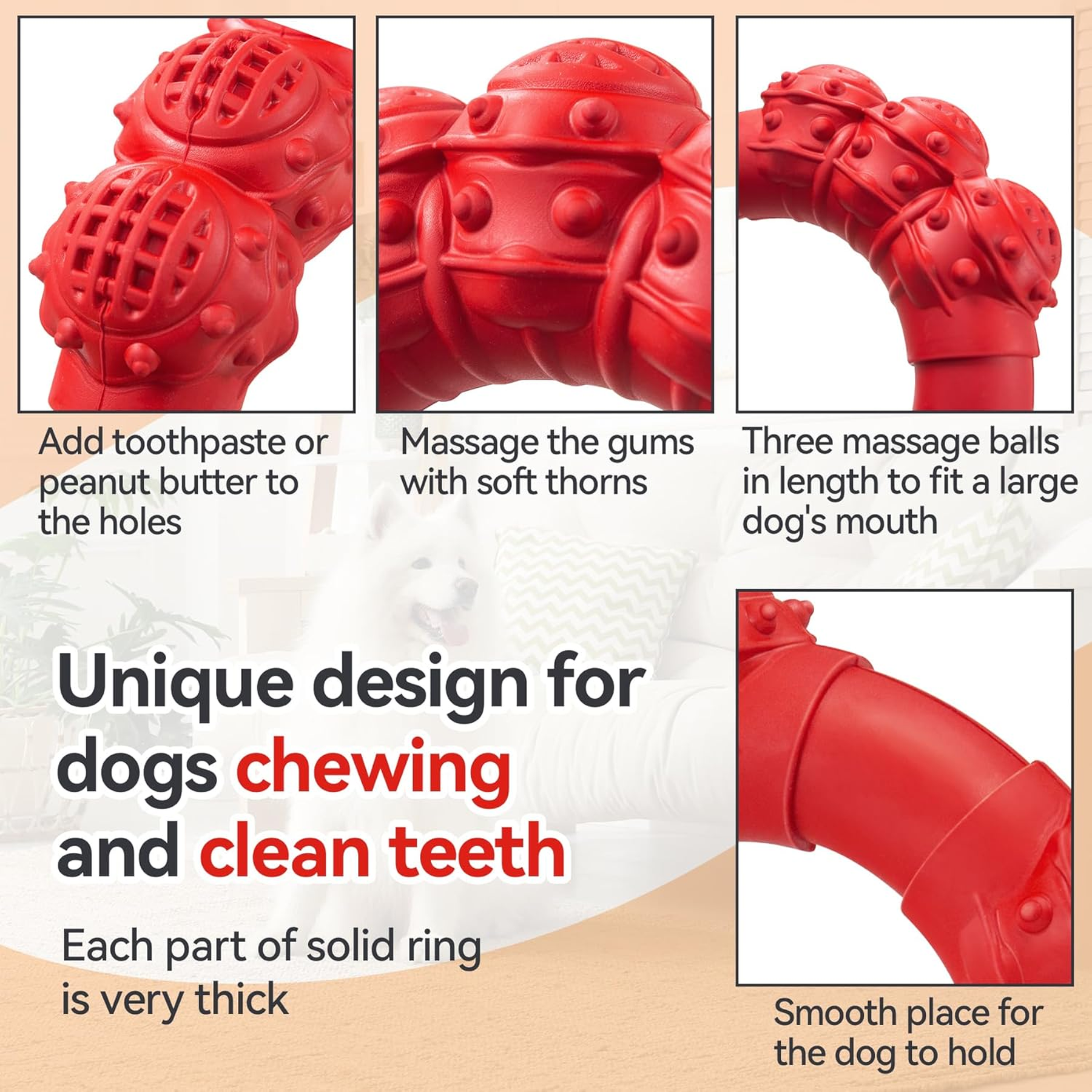 Indestructible Dog Chew Toy for Aggressive Chewers, Super Chewer Toy for Medium Large Dogs