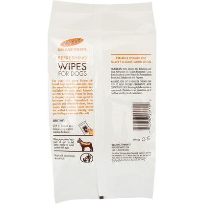 Palmer's for Pets Coconut Oil Refreshing Wipes for Puppies - Palmers Puppy Wipe for Gentle Grooming, 100 Count