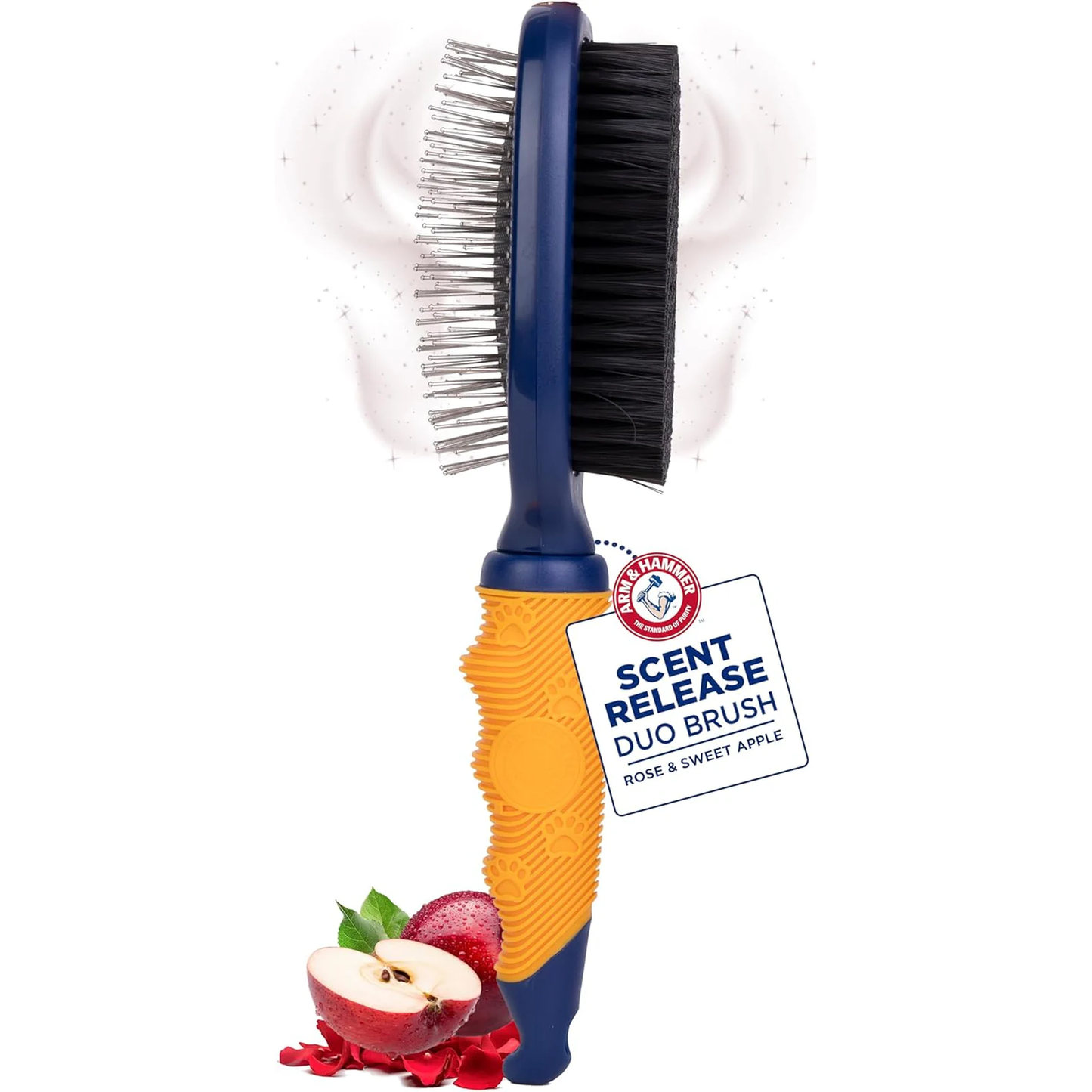 Arm & Hammer Deodorizing Pin & Bristle Dog Grooming Brush with Fragrance Transfer Technology – Scented 2-In-1 Dog Brush for Detangling & Shedding, Pet Brushes for Dogs