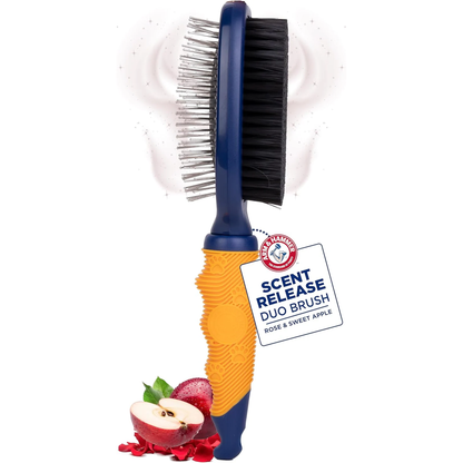 Arm & Hammer Deodorizing Pin & Bristle Dog Grooming Brush with Fragrance Transfer Technology – Scented 2-In-1 Dog Brush for Detangling & Shedding, Pet Brushes for Dogs